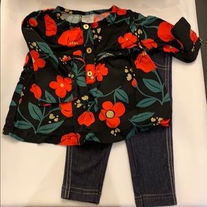 Carter’s Floral top and Jeggings, 6M